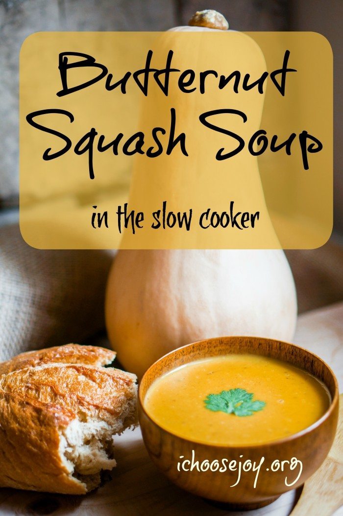 Butternut Squash Soup in slow cooker
