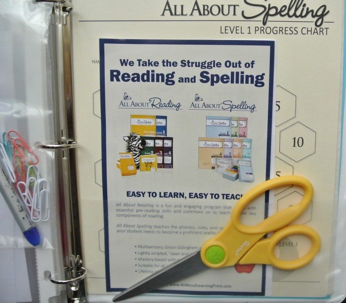 Set up Notebook for All About Reading and Spelling 009