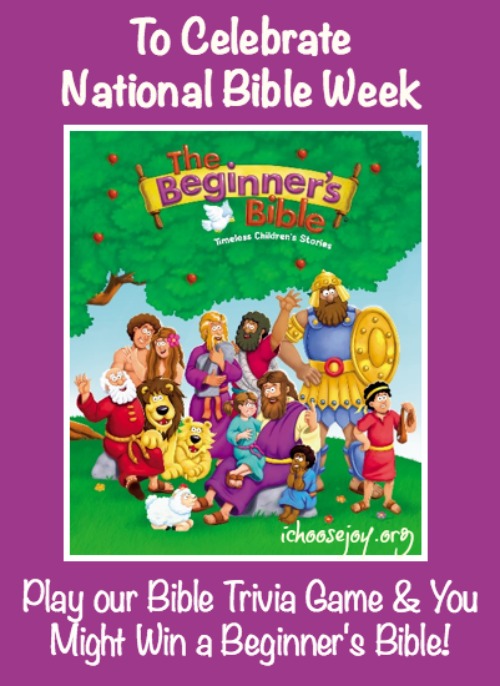Beginner's Bible Trivia Game for National Bible Week