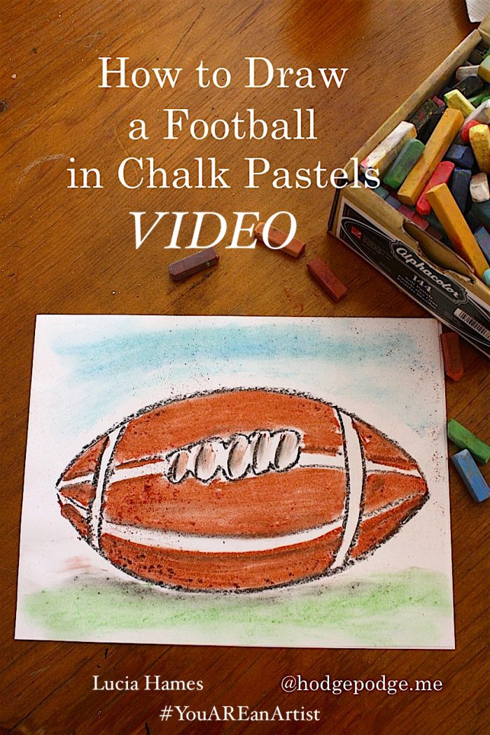 How to draw a football with chalk pastels, free video art lesson!