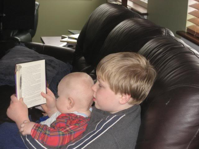 Reading aloud to baby, homeschool read-aloud time