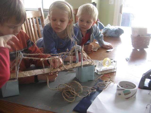 Building a suspension bridge as a homeschool history project