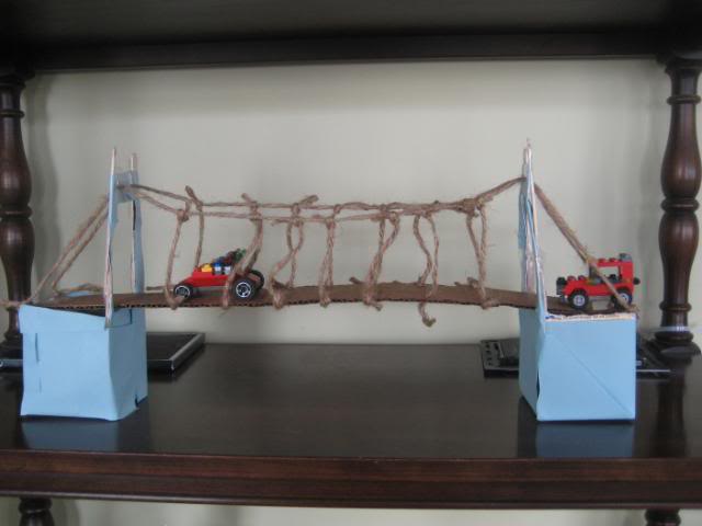 Built a suspension bridge as a homeschool history project