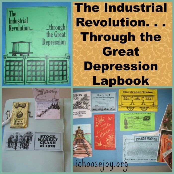 The Industrial Revolution thru Great Depression Lapbook. #history #lapbook #homeschoolinthewoods #ichoosejoyblog