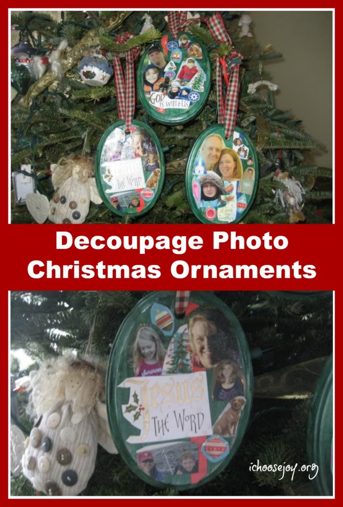 Decoupage Photo Christmas Ornament