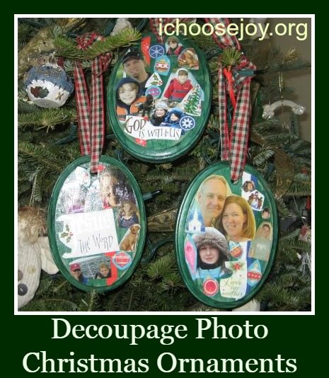 Decoupage Photo Christmas Ornaments