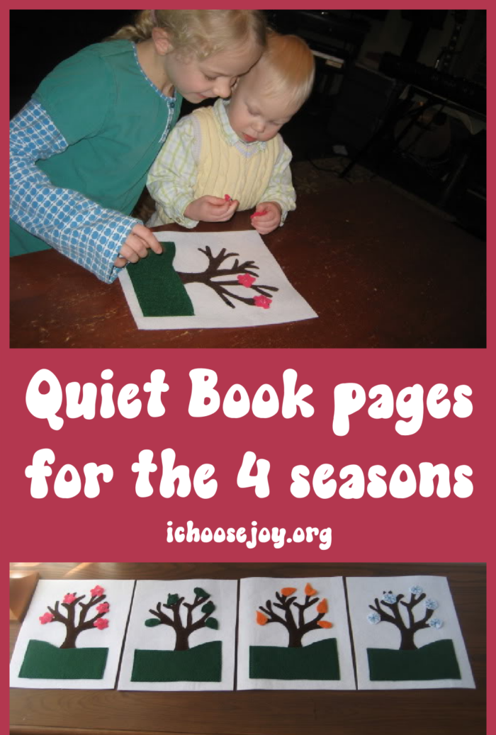 Quiet Book pages for the 4 seasons ichoosejoy.org 