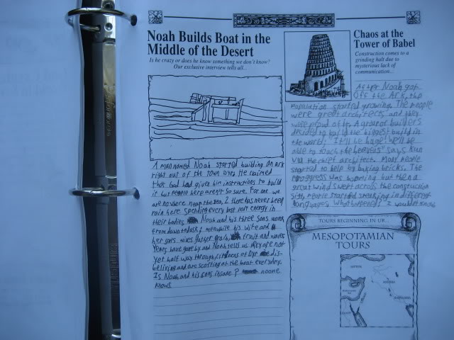 Old Testament Study from Homeschool in the Woods, writing newspaper articles
