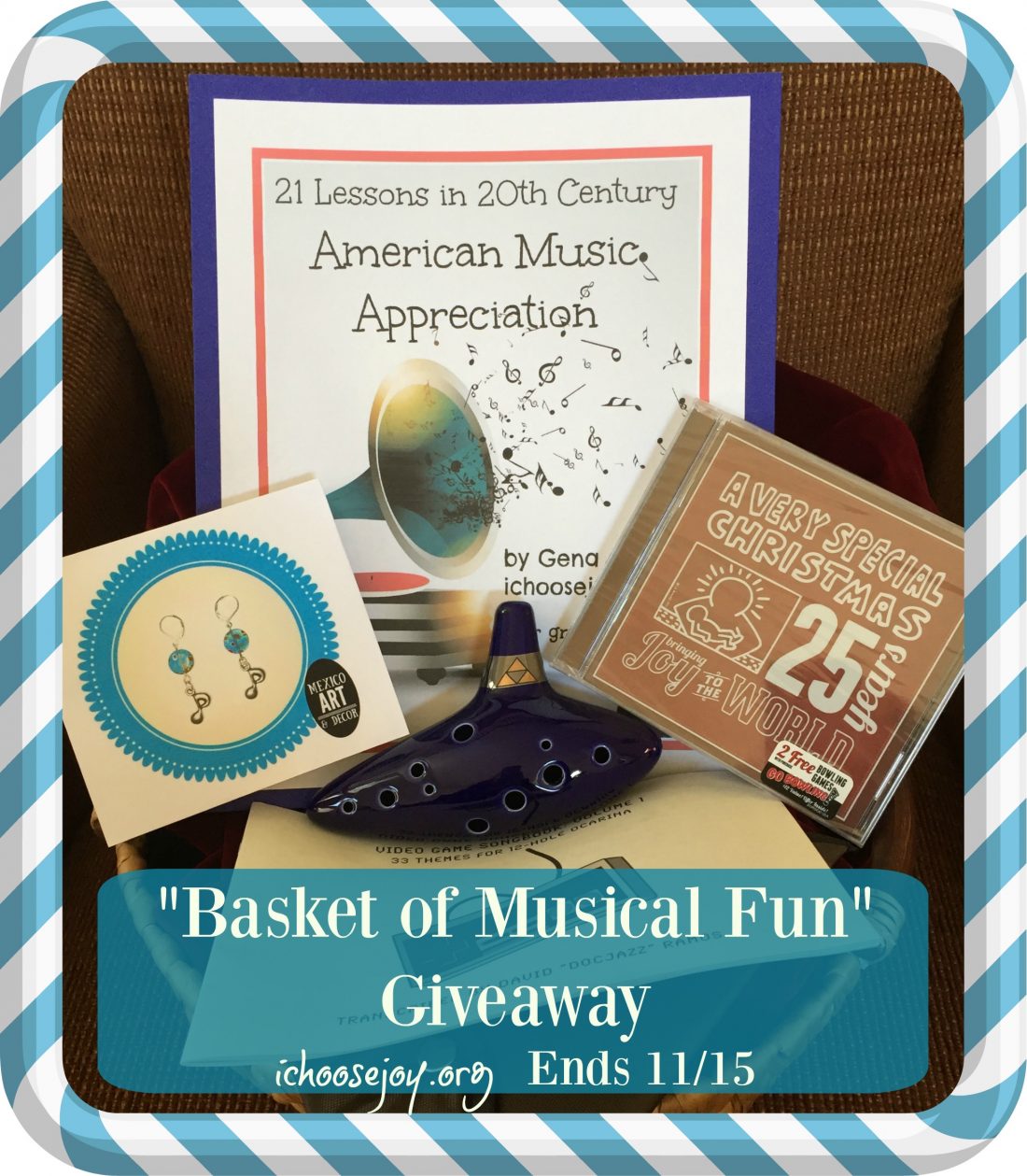 “Basket of Musical Fun” Giveaway: Ocarina set, CD, Earrings, & Music Curriculum ($75+ Value!)