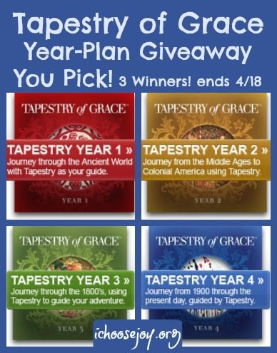 Tapestry of Grace Giveaway. Choose your own Year-Plan!