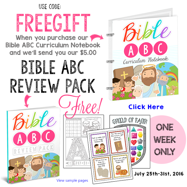 Get a Free Bible ABC Review Pack with Bible ABC Curriculum Notebook