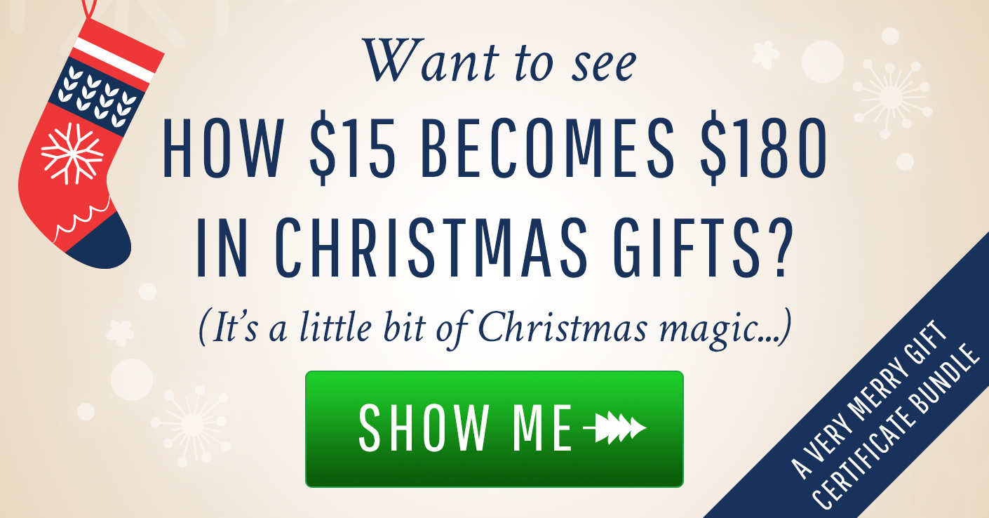 Get $180 in Gift Certificates only spending $15!