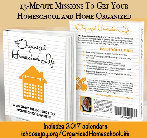 The Organized Homeschool Life will help you get your homeschool and home organized in 15-minute tasks.