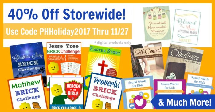Proverbial Homemaker Black Friday 2017 sale. 40% off everything!