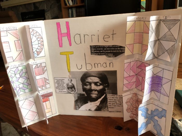 My daughter did a presentation on Harriet Tubman and the Underground Railroad at our Tapestry of Grace homeschool co-op.