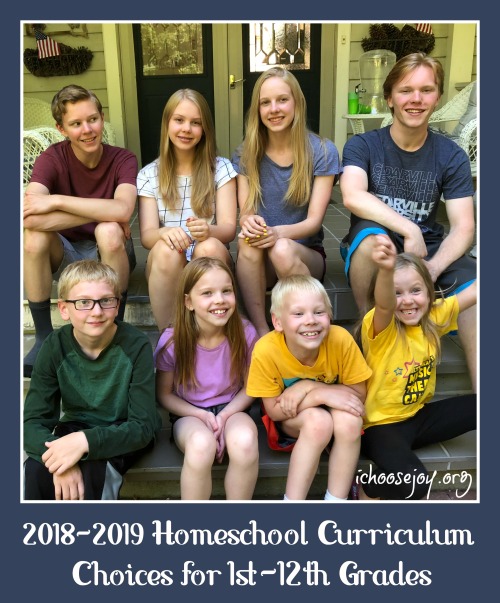 2018-2019 Homeschool Curriculum Choices for 1st-12th Grades #homeschool #homeschoolcurriculum #homeschoolmath #homeschoolscience #homeschoolhighschool #ichoosejoyblog