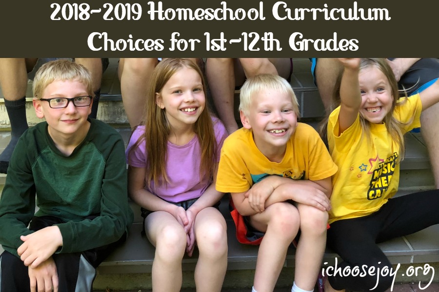 2018-2019 Homeschool Curriculum Choices for 1st-12th Grades