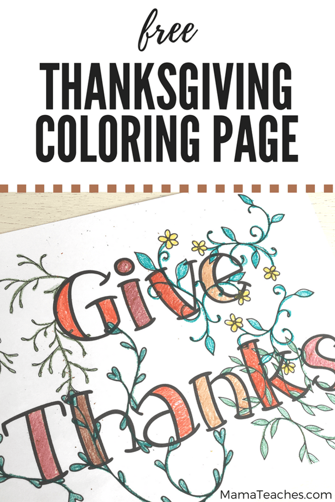 Give Thanks Thanksgiving coloring page, activities for kids to do on Thanksgiving #thanksgiving #activitiesforkids #coloringpage #printable