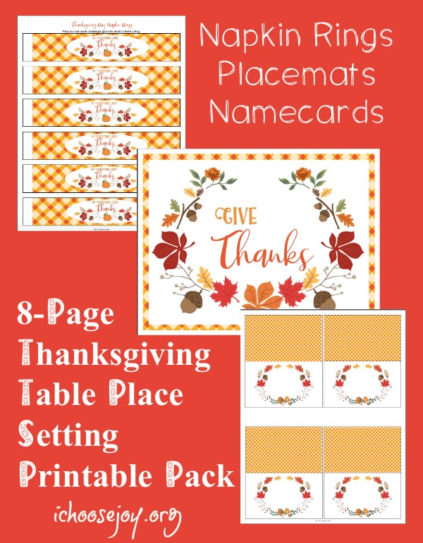 Thanksgiving Table Place Setting Printables Limited Time Freebie #ichoosejoyblog #thanksgiving #thanksgivingforkids #thanksgivingtable