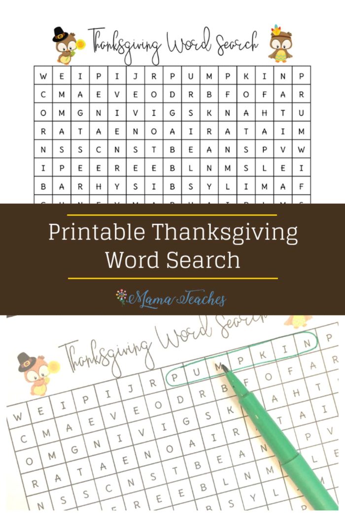 Thanksgiving Word Search printable, activities for kids to do on Thanksgiving #thanksgiving #printable #freebie #kidsactivity