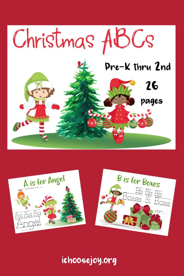 Christmas ABCs printable pack