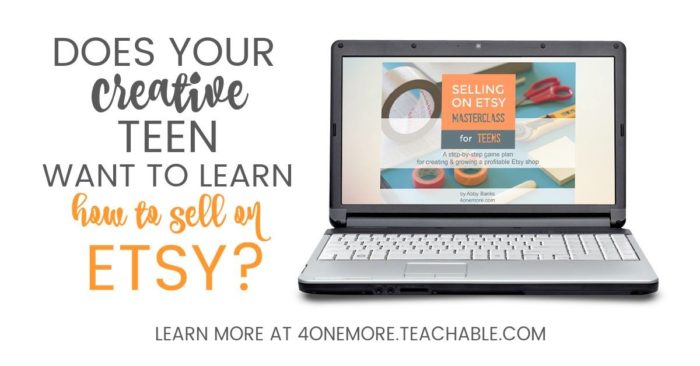 Selling on Etsy Masterclass for Teens is an amazing and original online course to teach teens how to set up an Etsy shop and be successful selling on the platform. They can even use the course for high school credit! #homeschool #homeschoolhighschool #etsycourse #sellingonetsy #ichoosejoyblog
