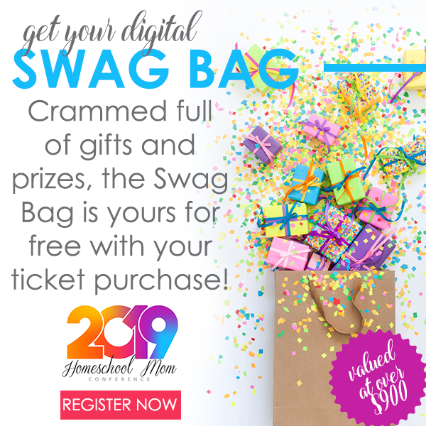 2019 Homeschool Mom Conference swag bag