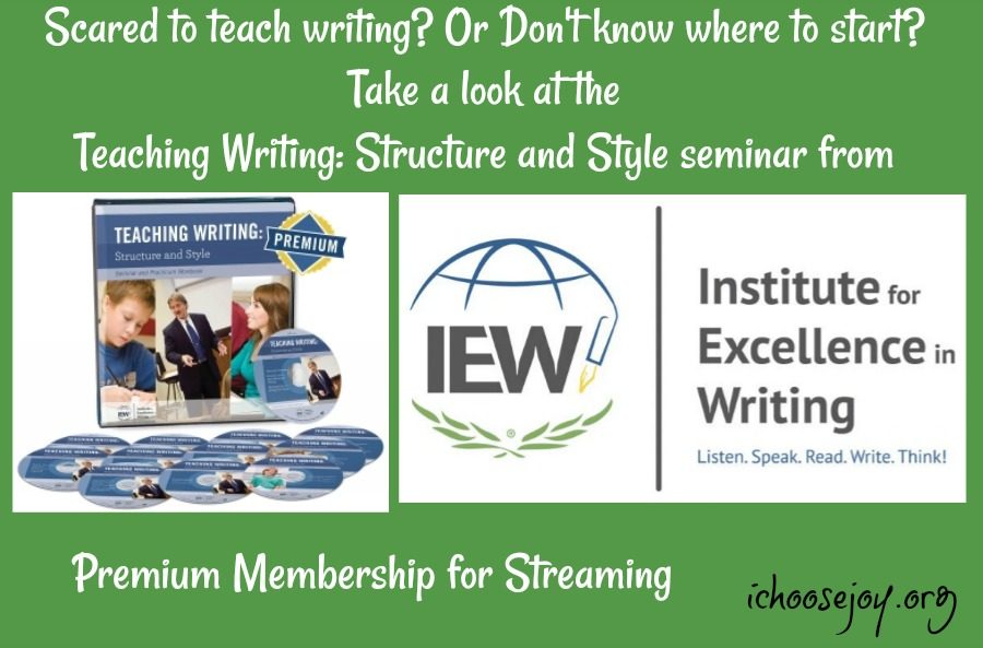 IEW Teaching Writing Structure and Style seminar is now available through online streaming. #writing #teachingwriting #homeschool #ichoosejoyblog