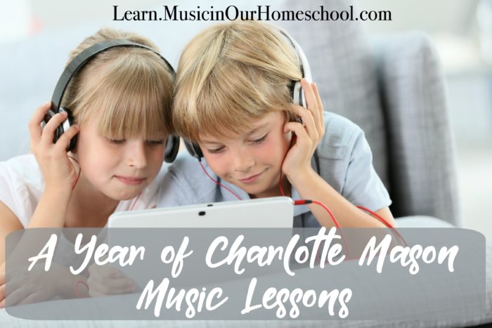 A Year of Charlotte Mason Music Lessons ~ an online course of Composer study, Folk song study, and hymn study from Music in Our Homeschool #music #charlottemason #charlottemasonmusic #musicinourhomeschool
