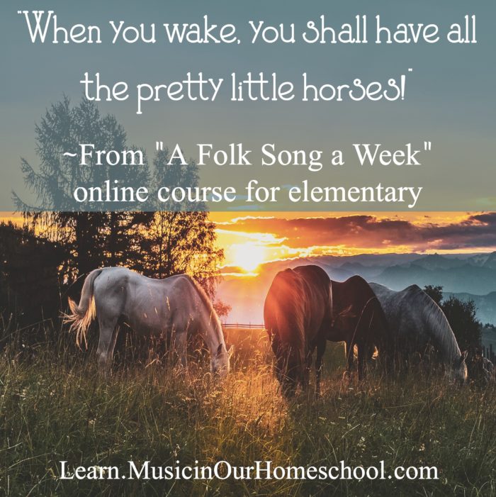 "A Folk Song a Week" is the newest course from Music in Our Homeschool. Learn 36 songs with your kids. #musiced #folksongs #afolksongaweek #musicinourhomeschool