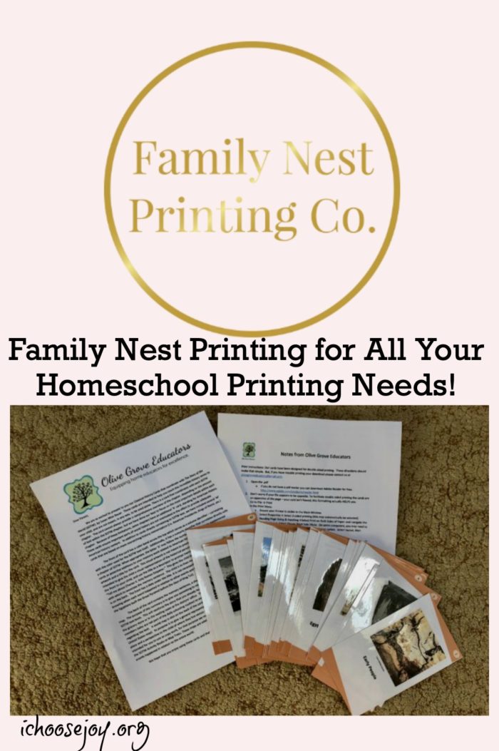Family Nest Printing for All Your Homeschool Printing Needs