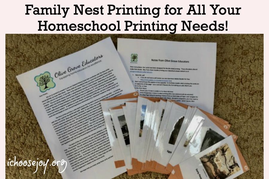Family Nest Printing for All Your Homeschool Printing Needs featured