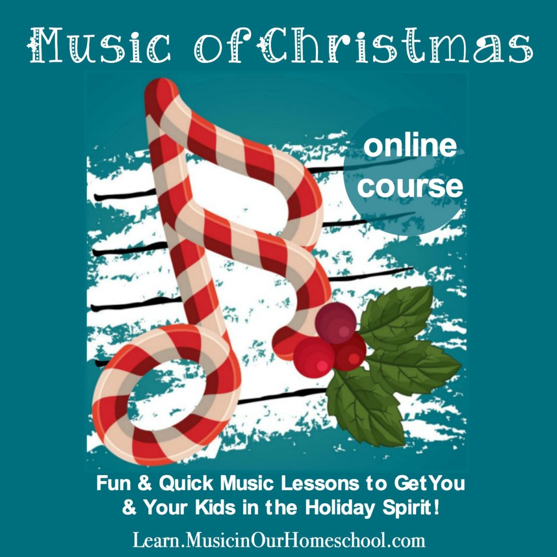 Music of Christmas Online Course for elementary students. Fifteen 15-minute music lessons!