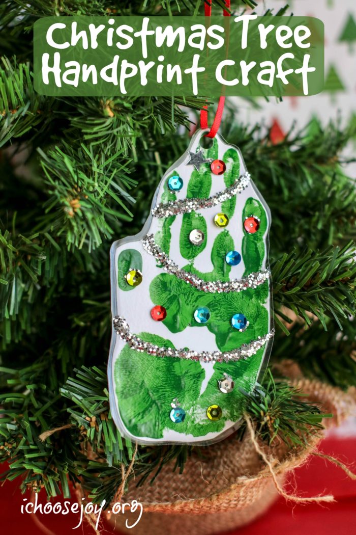 Christmas Tree Handprint Ornament Craft