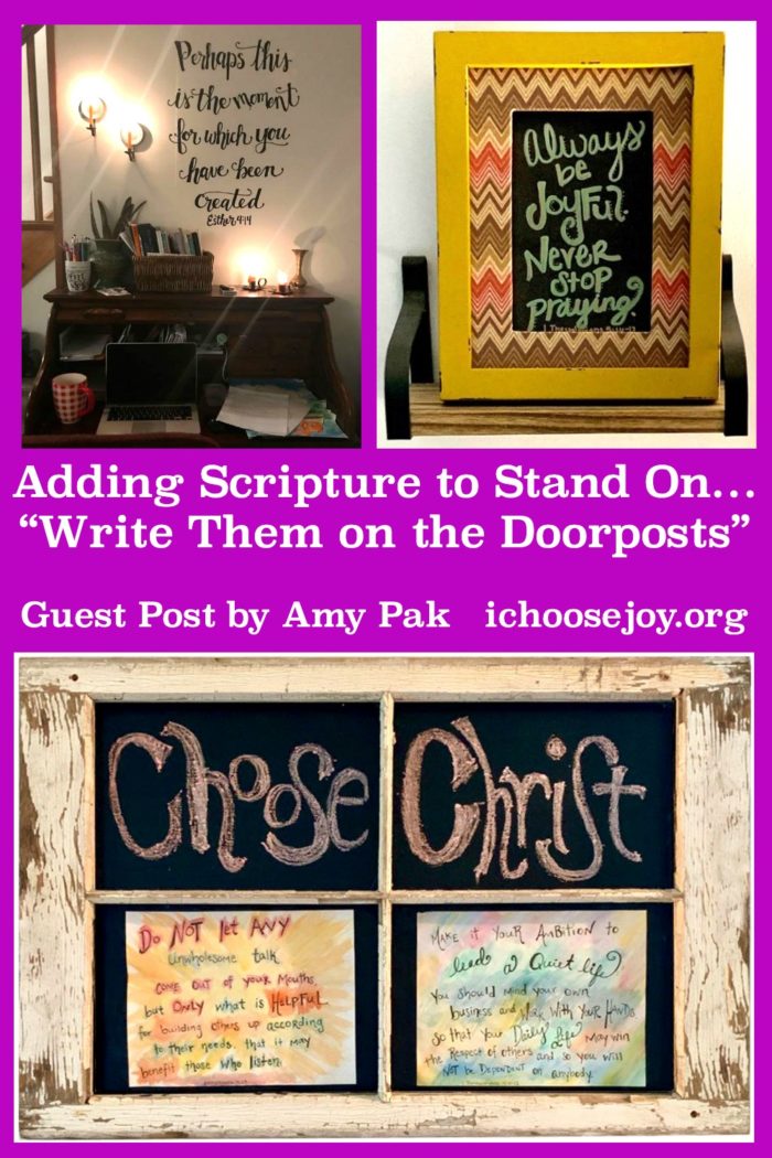 "Adding Scripture to Stand On. . . Write them on your doorposts