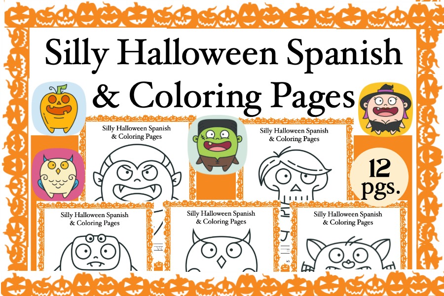 Silly Halloween Spanish and Coloring Pages