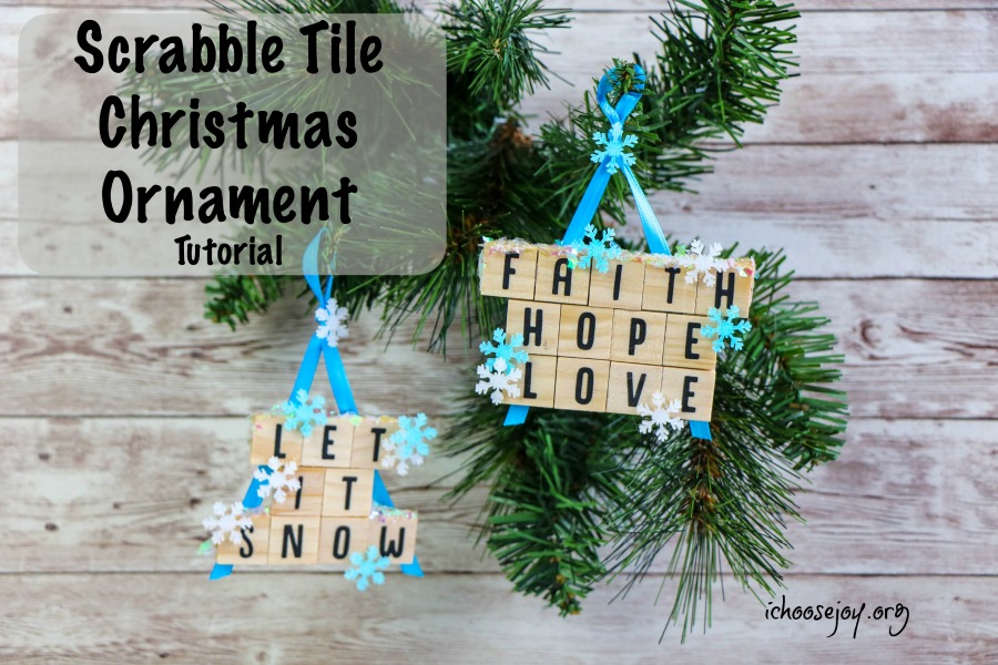 Scrabble Tile Christmas Ornament Tutorial