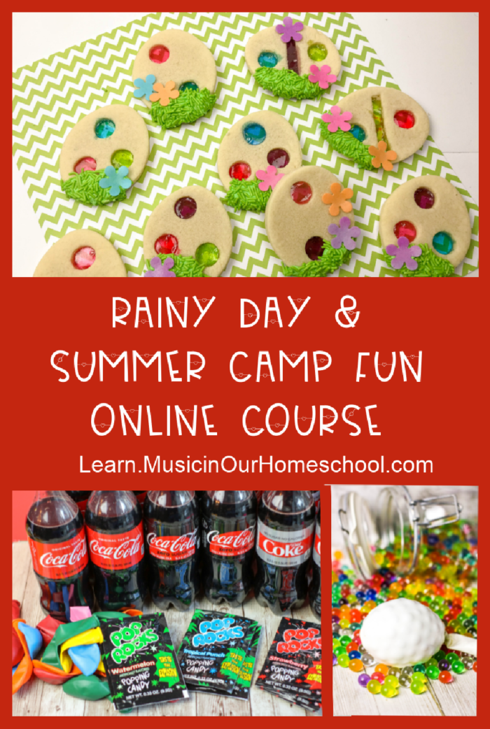 The "Rainy Day and Summer Camp Fun" online course for elementary is full of tutorials for crafts, fun food, recipes, and 8 week-long summer and Christmas break camp plans.