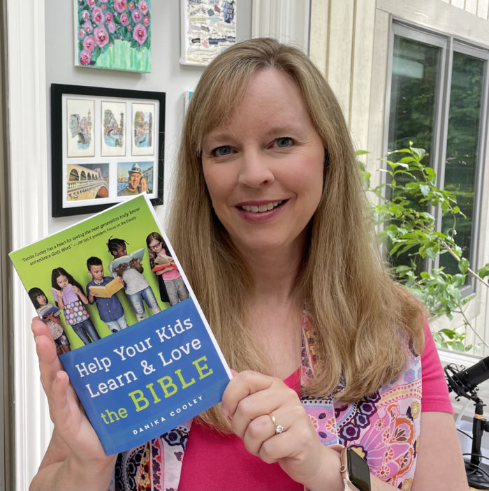 Gena Mayo with the book "Help Your Kids Learn & Love the Bible," a book for all moms.