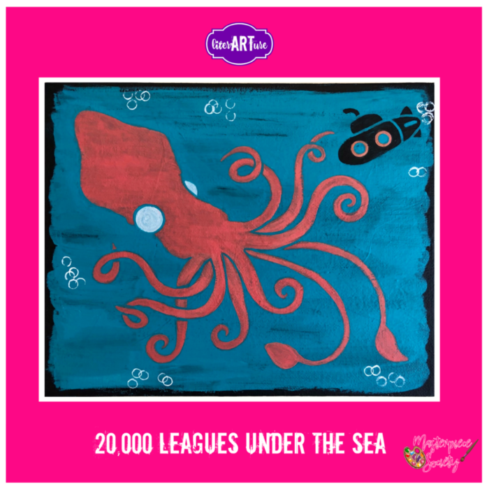 Paint a scary giant squid to go with the book Twenty Thousand Leagues Under the Sea, from Masterpiece Society.