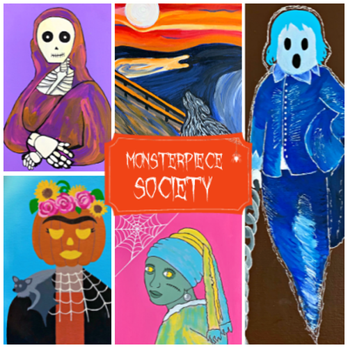 You'll be scared in your homeschool as you work on the Monsterpiece Society art projects.