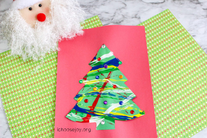 Marble-Painted Christmas Tree tutorial