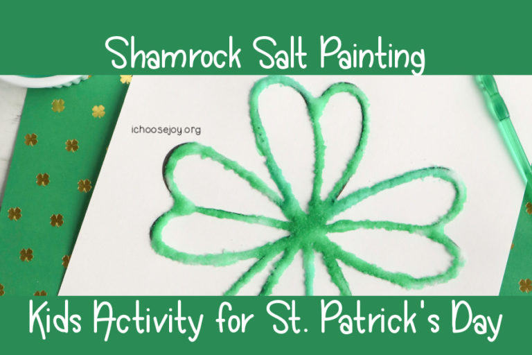 Shamrock Salt Painting Kids Activity for St. Patrick’s Day