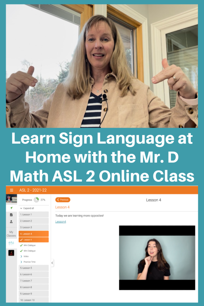 Learn Sign Language at Home with the Mr. D Math ASL 2 Online Class