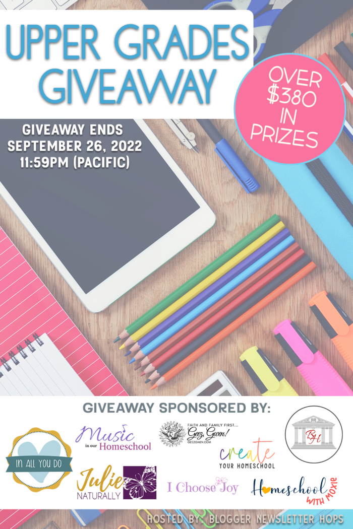Upper Grades Homeschool Giveaway and blog post: How to How to Combine Homeschool High School Subjects into One Class
