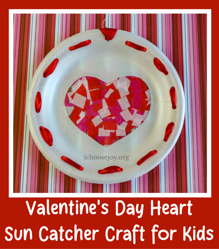 Valentine's Day Heart Sun Catcher Craft for Kids