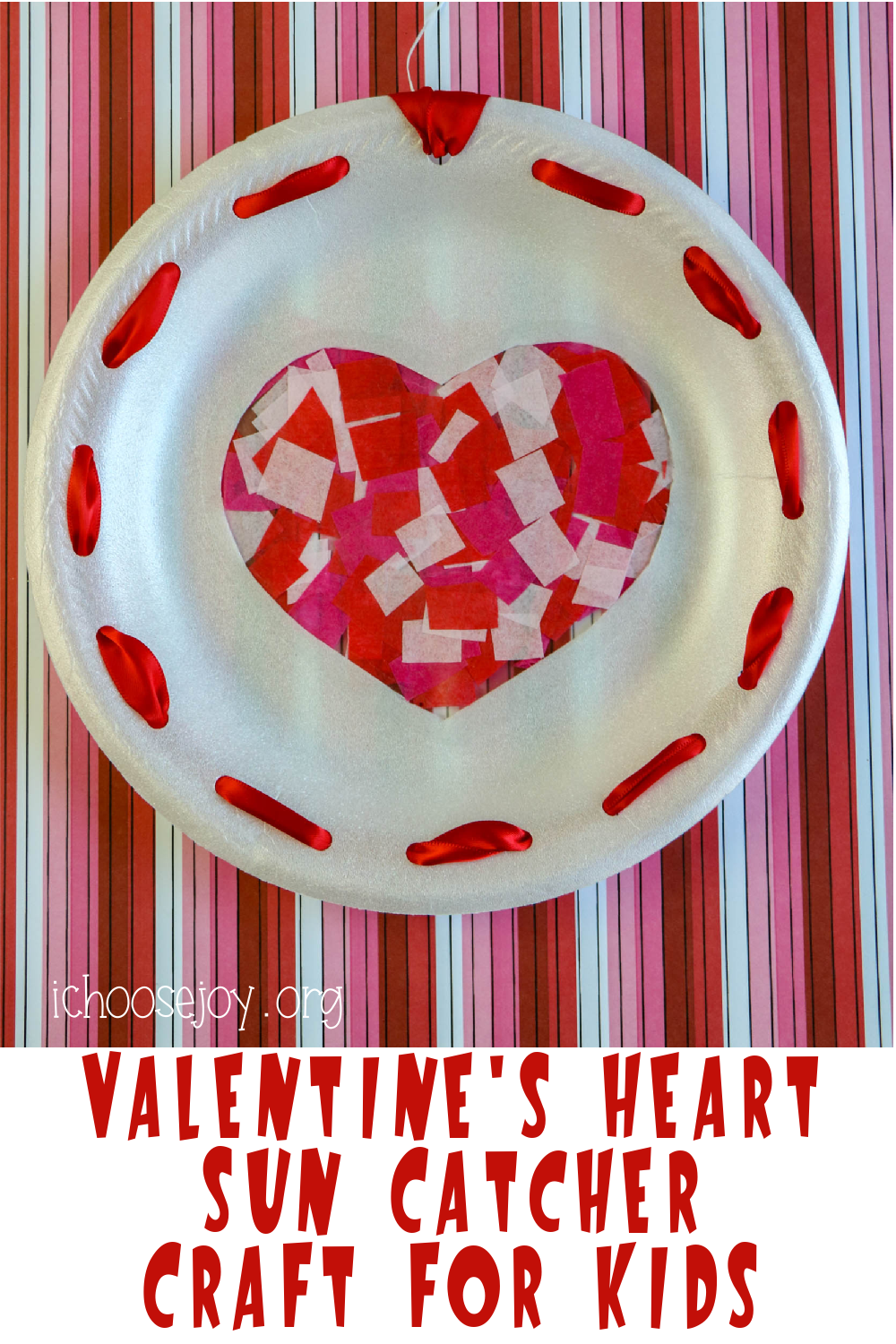 Valentine's Heart Sun Catcher with a Paper Plate