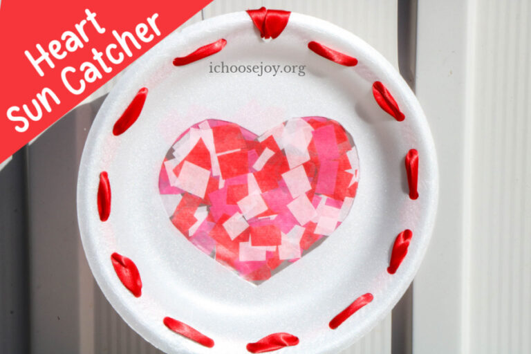 Valentine’s Heart Sun Catcher with a Paper Plate