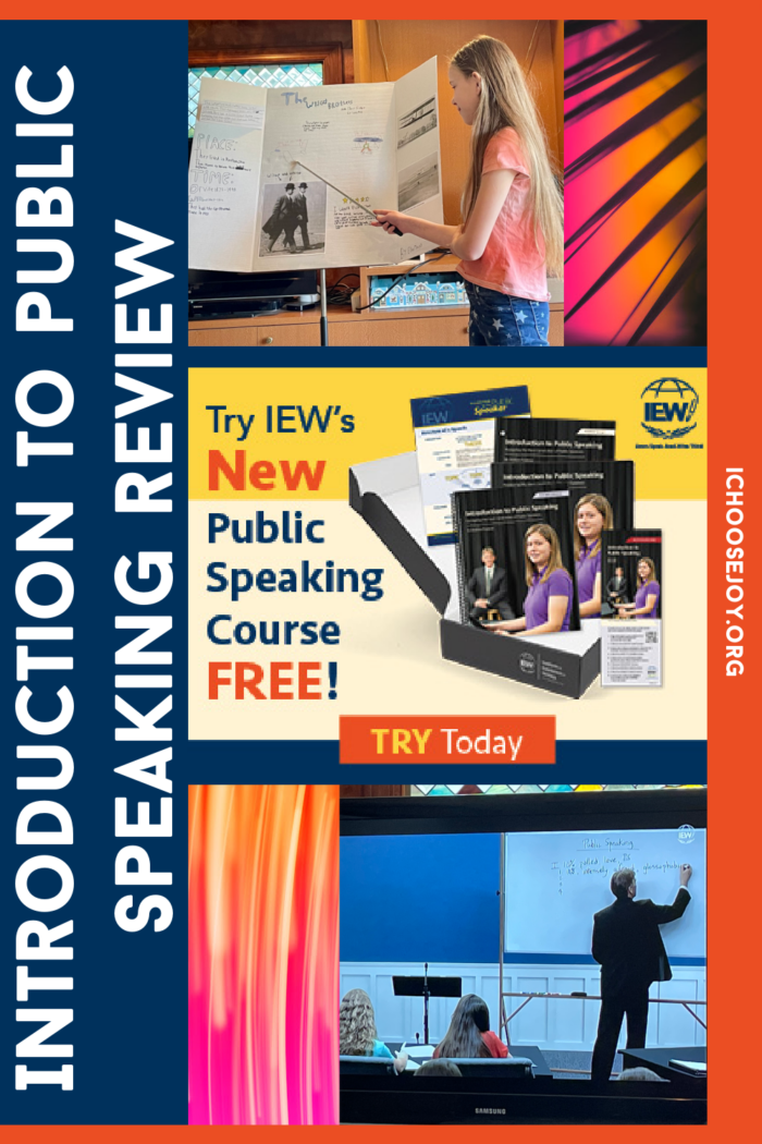 Introduction to Public Speaking review from IEW (review by Gena Mayo of I Choose Joy)