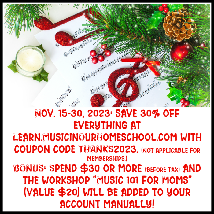 Black Friday Music in Our Homeschool sale 2023 